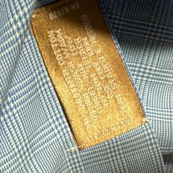 Gitman Bros Mens Long Sleeve Button Shirt Sz 16.5 34 Large USA Blue Made in USA - Picture 7 of 11